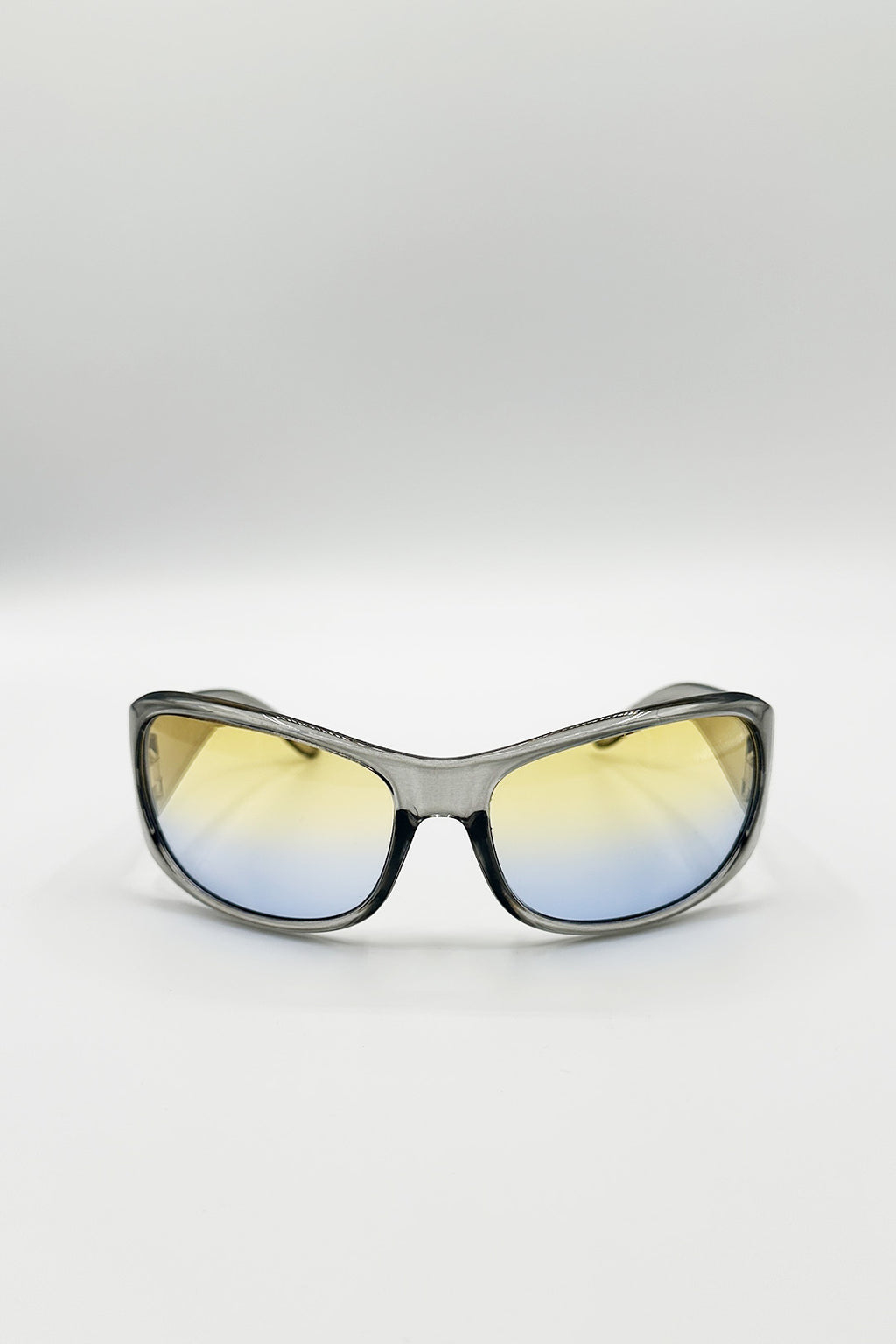 Oversized Racer Sunglasses In Silver