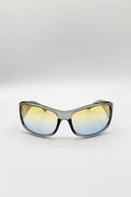 Oversized Racer Sunglasses In Silver