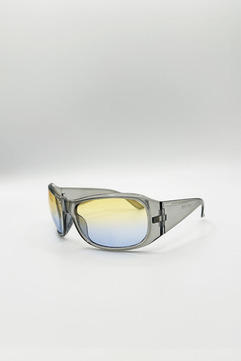 Oversized Racer Sunglasses In Silver