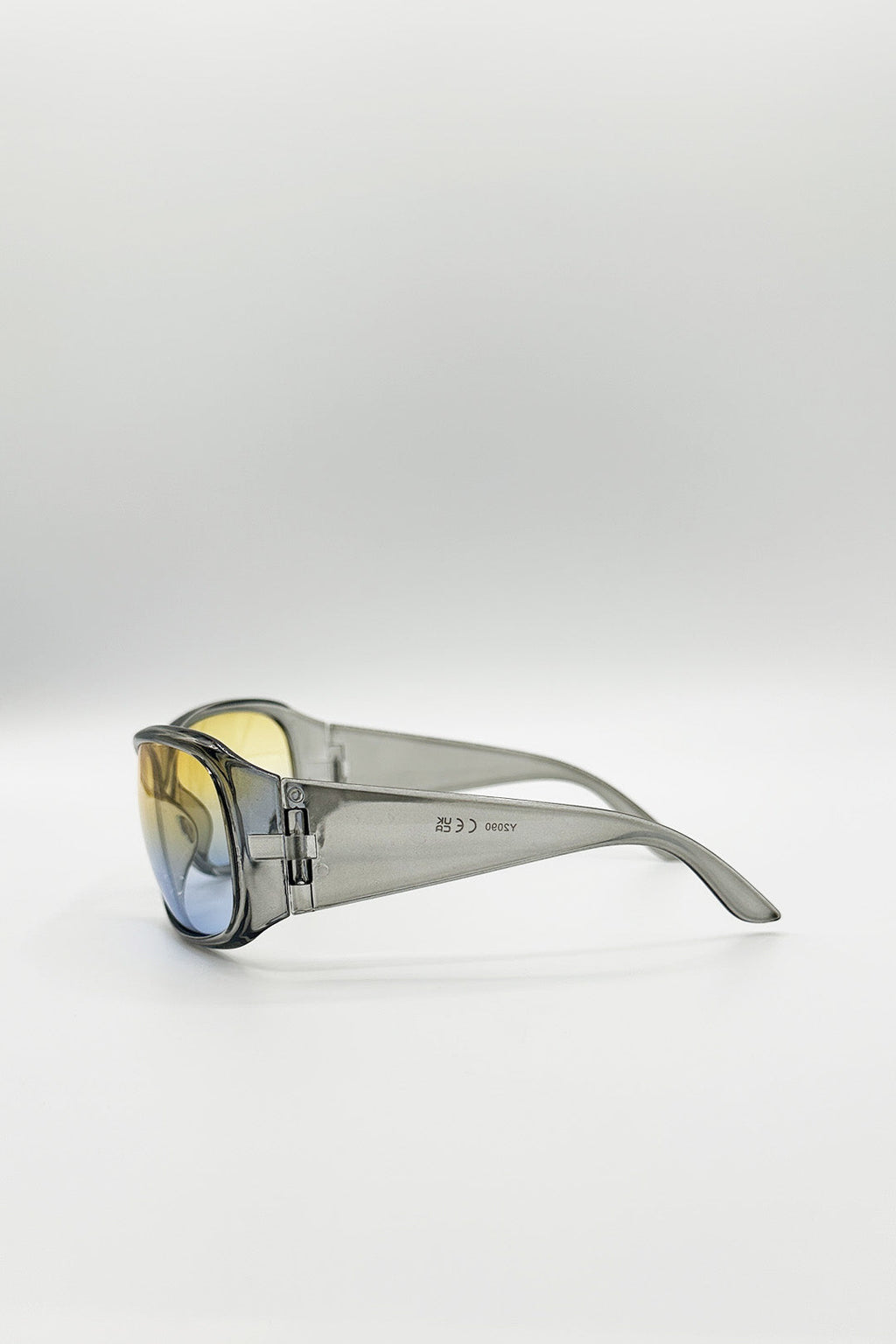 Oversized Racer Sunglasses In Silver