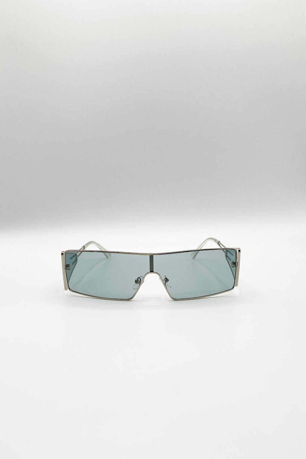 Wraparound Flattop Metal Sunglasses In Black