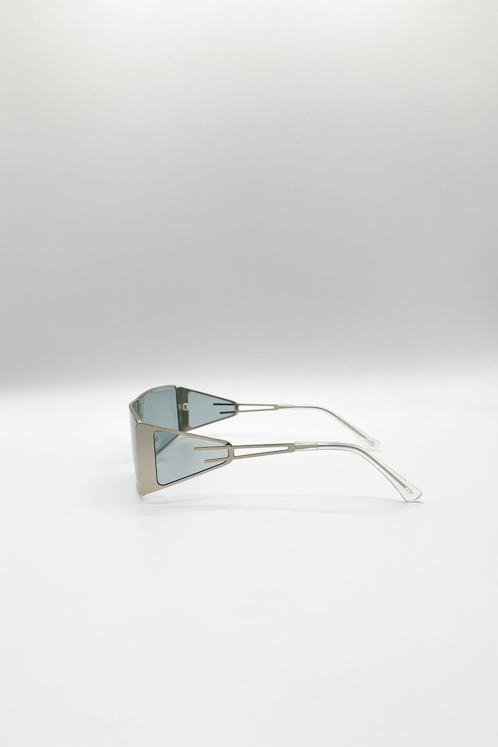 Wraparound Flattop Metal Sunglasses In Black