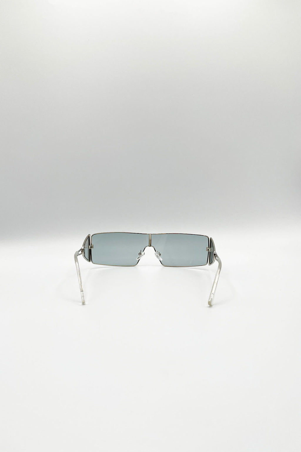Wraparound Flattop Metal Sunglasses In Black