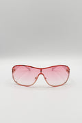 Vintage Rose Wrap Around Sunglasses In Pink