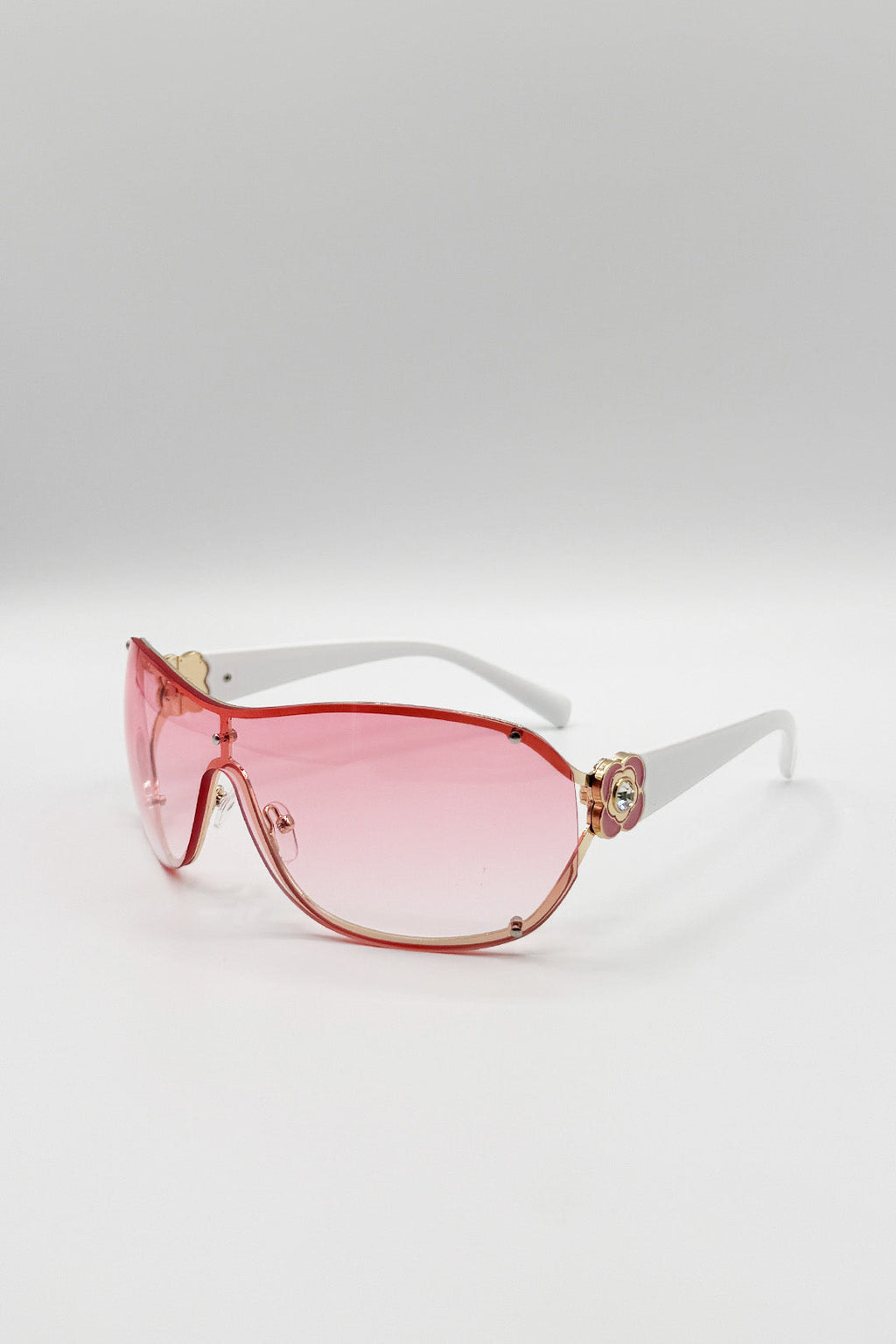 Vintage Rose Wrap Around Sunglasses In Pink
