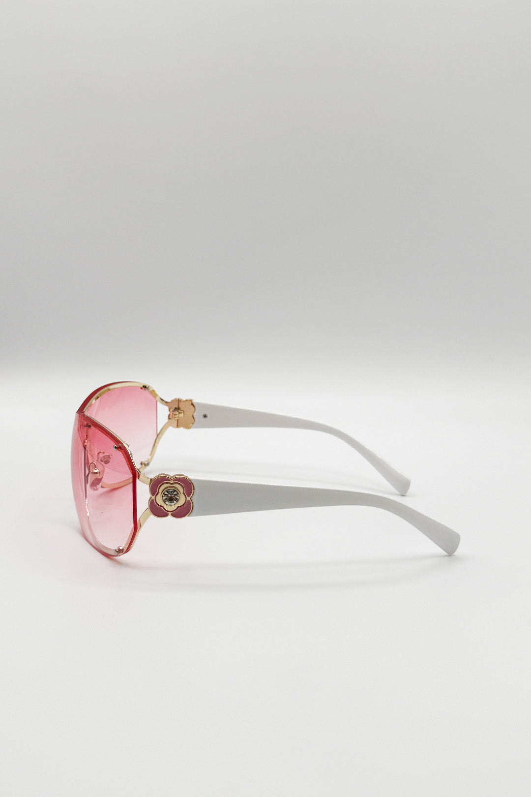Vintage Rose Wrap Around Sunglasses In Pink