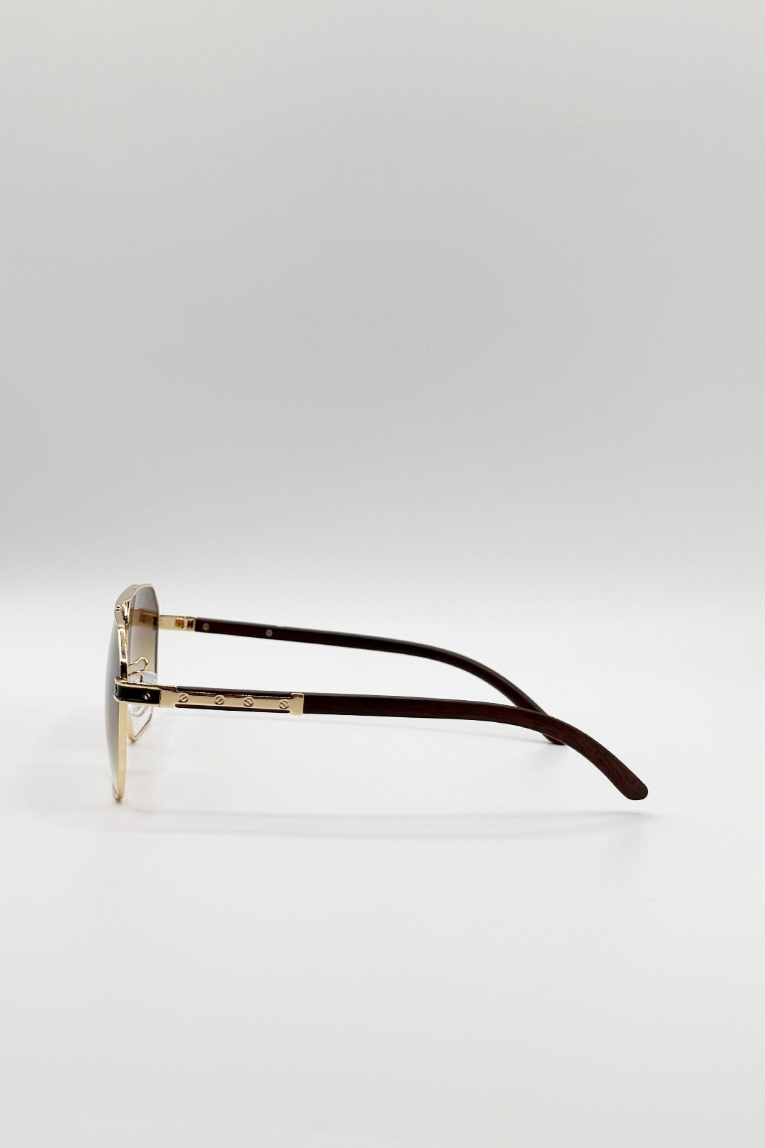 Retro Square Navigator Sunglasses in Brown