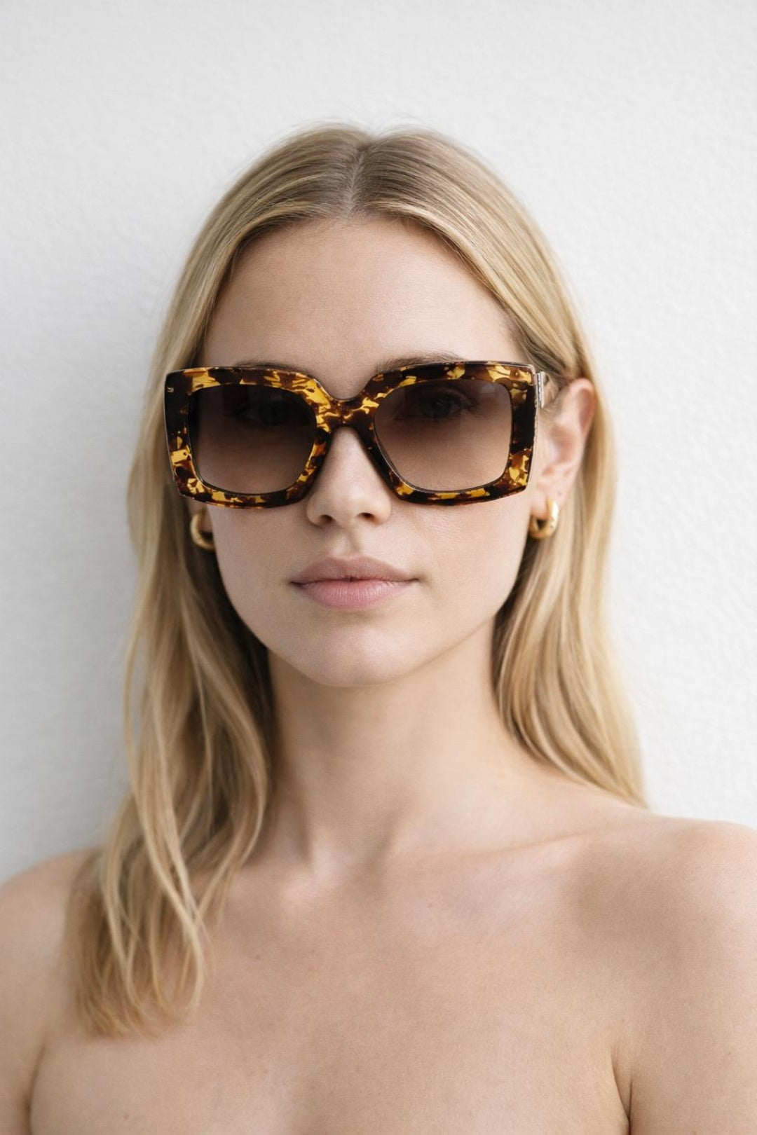 Oversized Square Sunglasses In Tortoiseshell Brown