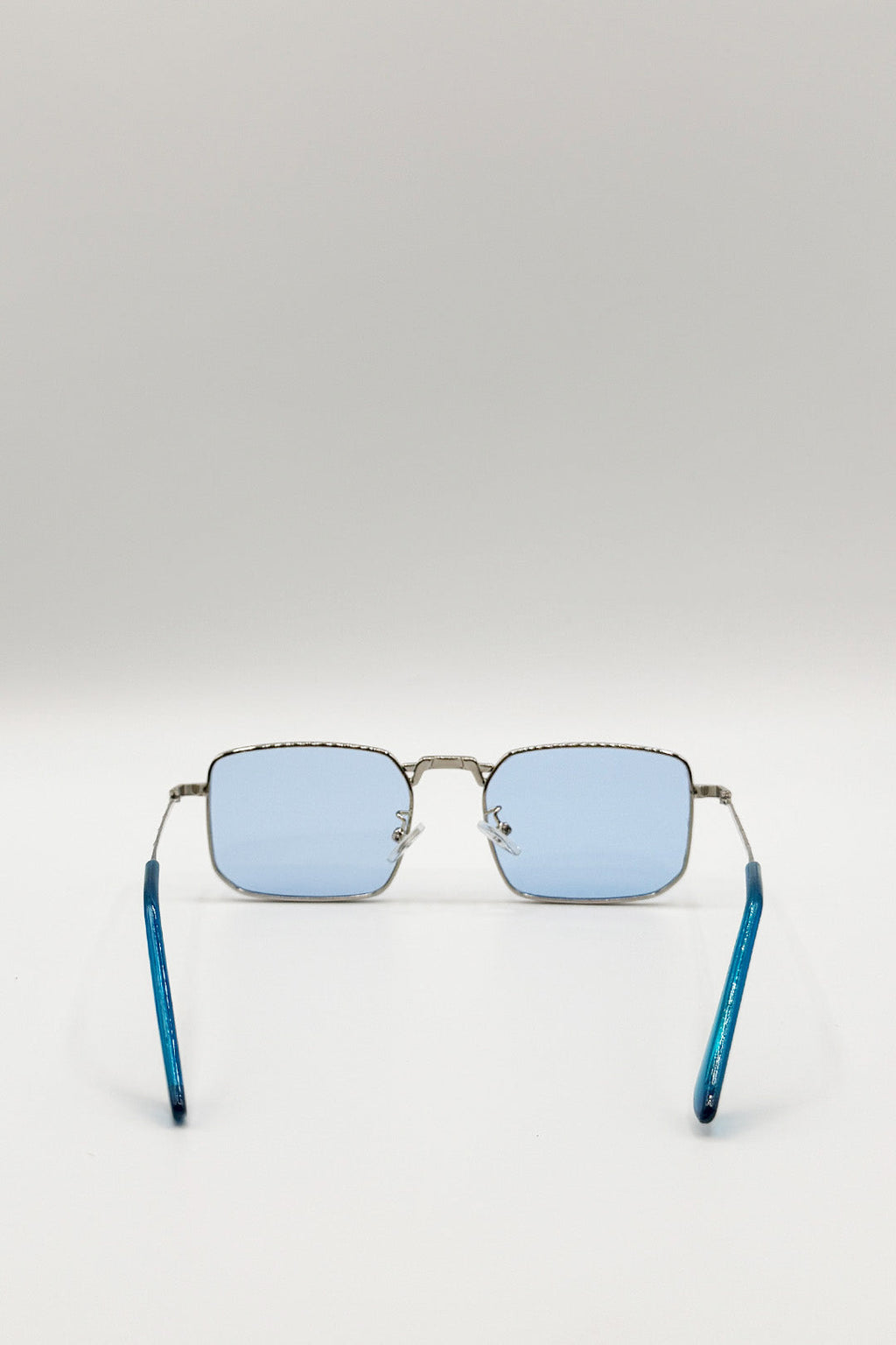 Vintage Metal Square Sunglasses In Blue