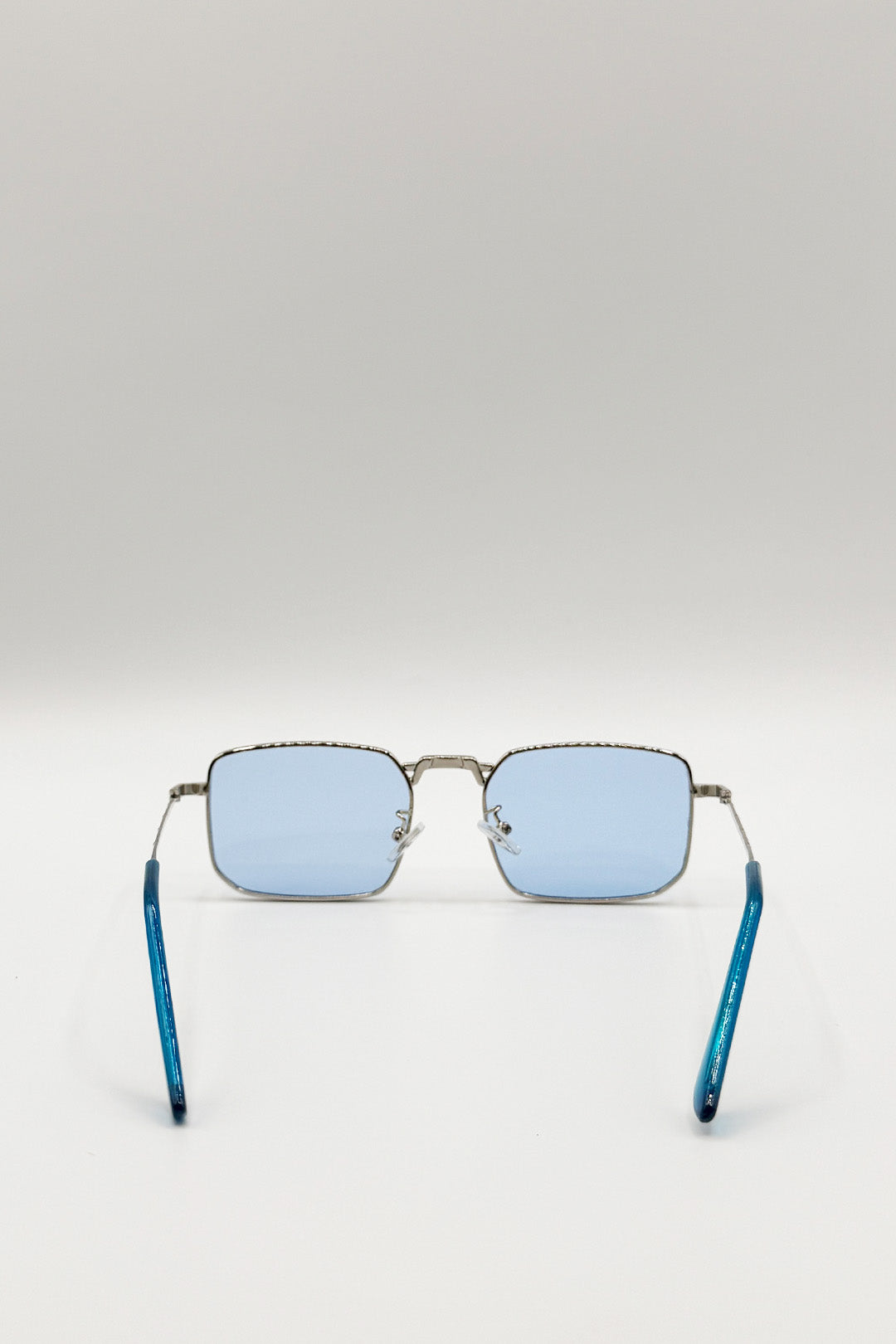 Vintage Metal Square Sunglasses In Blue