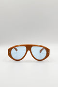 Oversized Bold Aviator Sunglasses in Orange