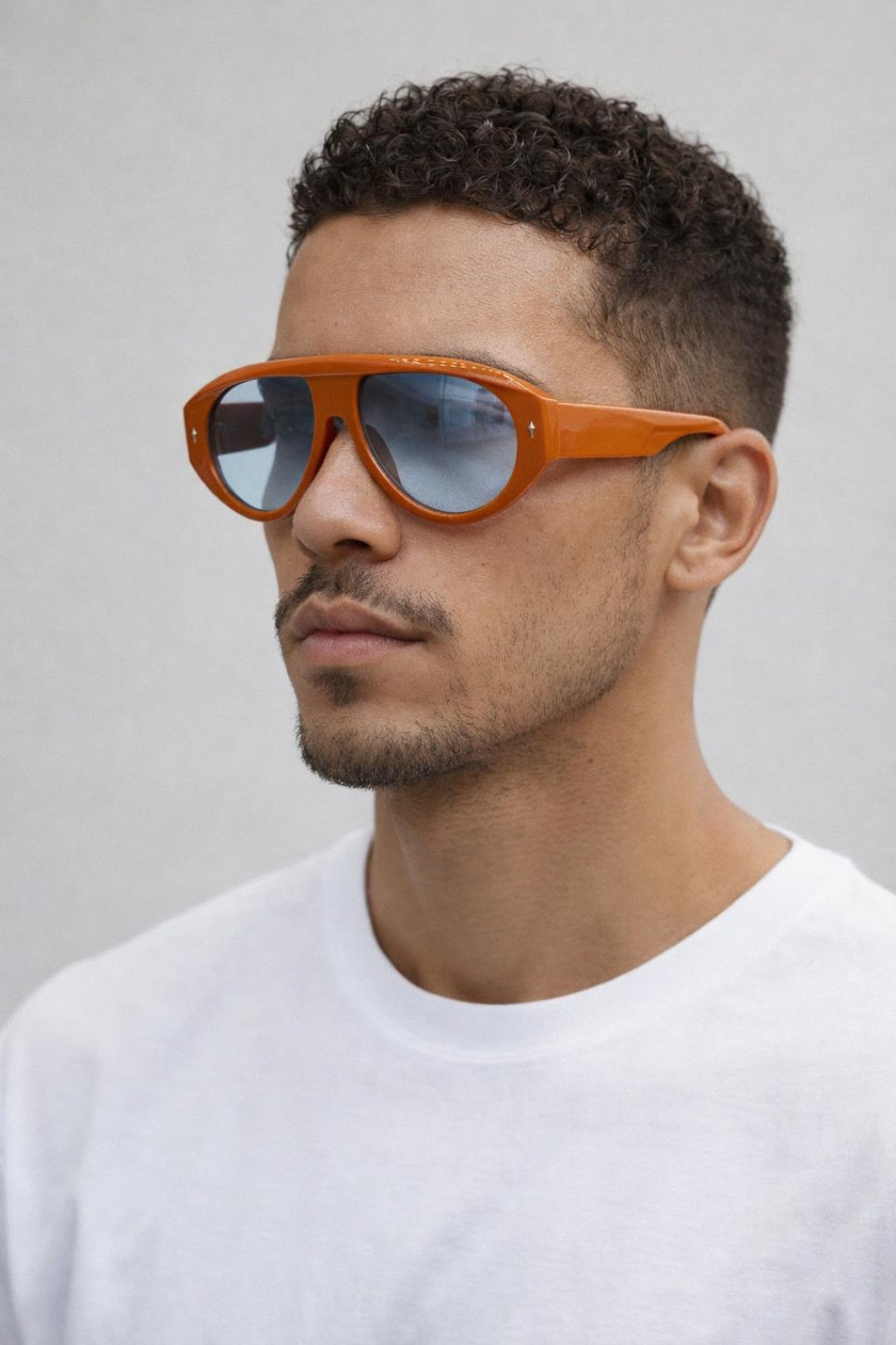 Oversized Bold Aviator Sunglasses in Orange
