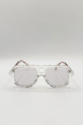 Bold Navigator Sunglasses in Light Grey Pink