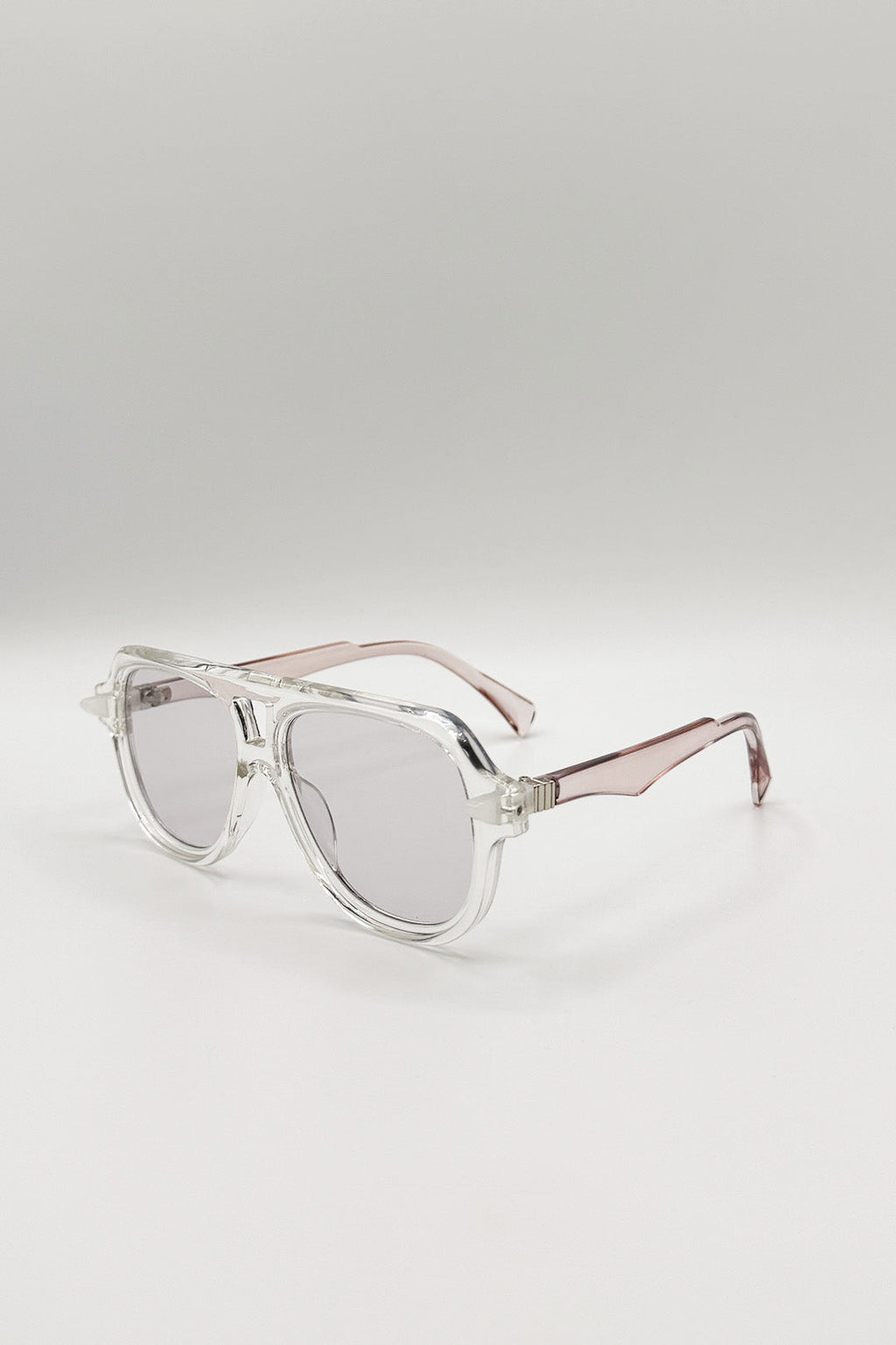 Bold Navigator Sunglasses in Light Grey Pink