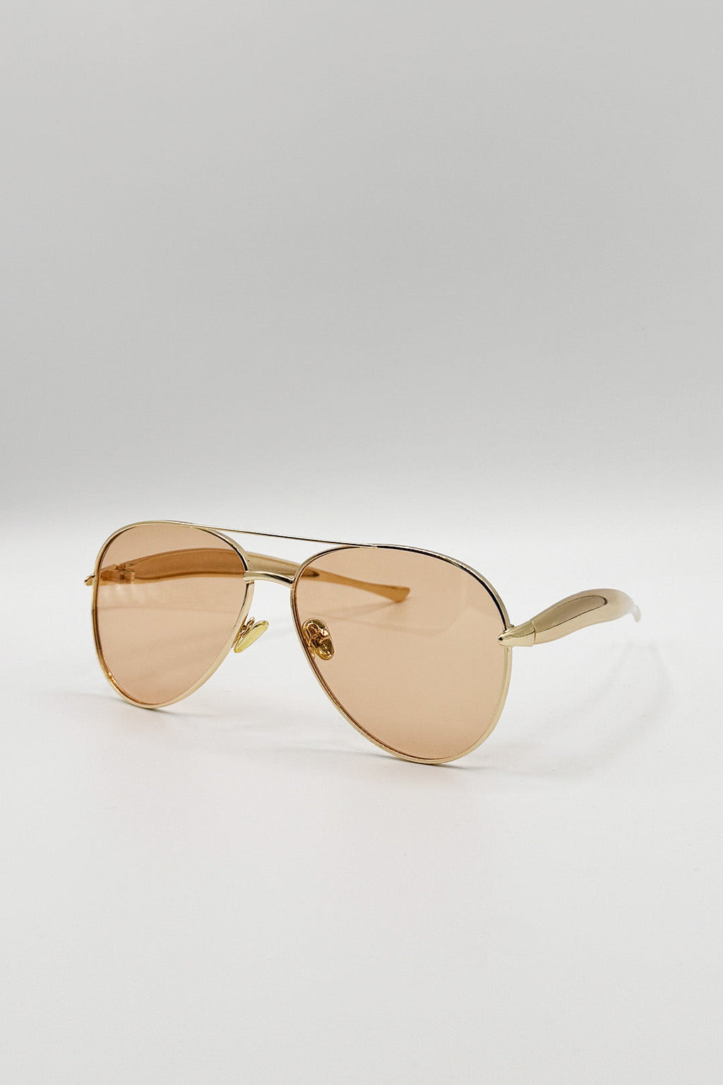 Metal Aviator Sunglasses With Chunky Arm