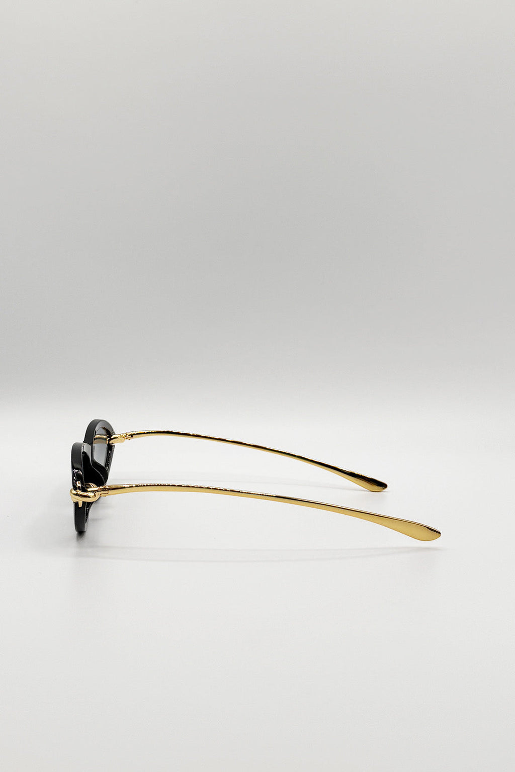 Bold Oval Angular Sunglasses in Black