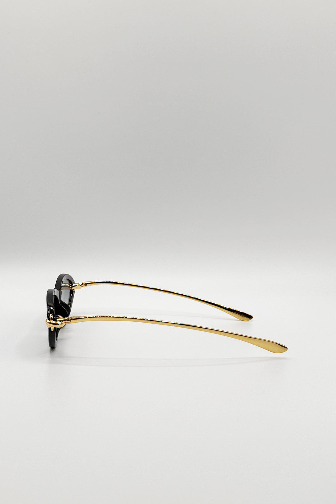 Bold Oval Angular Sunglasses in Black
