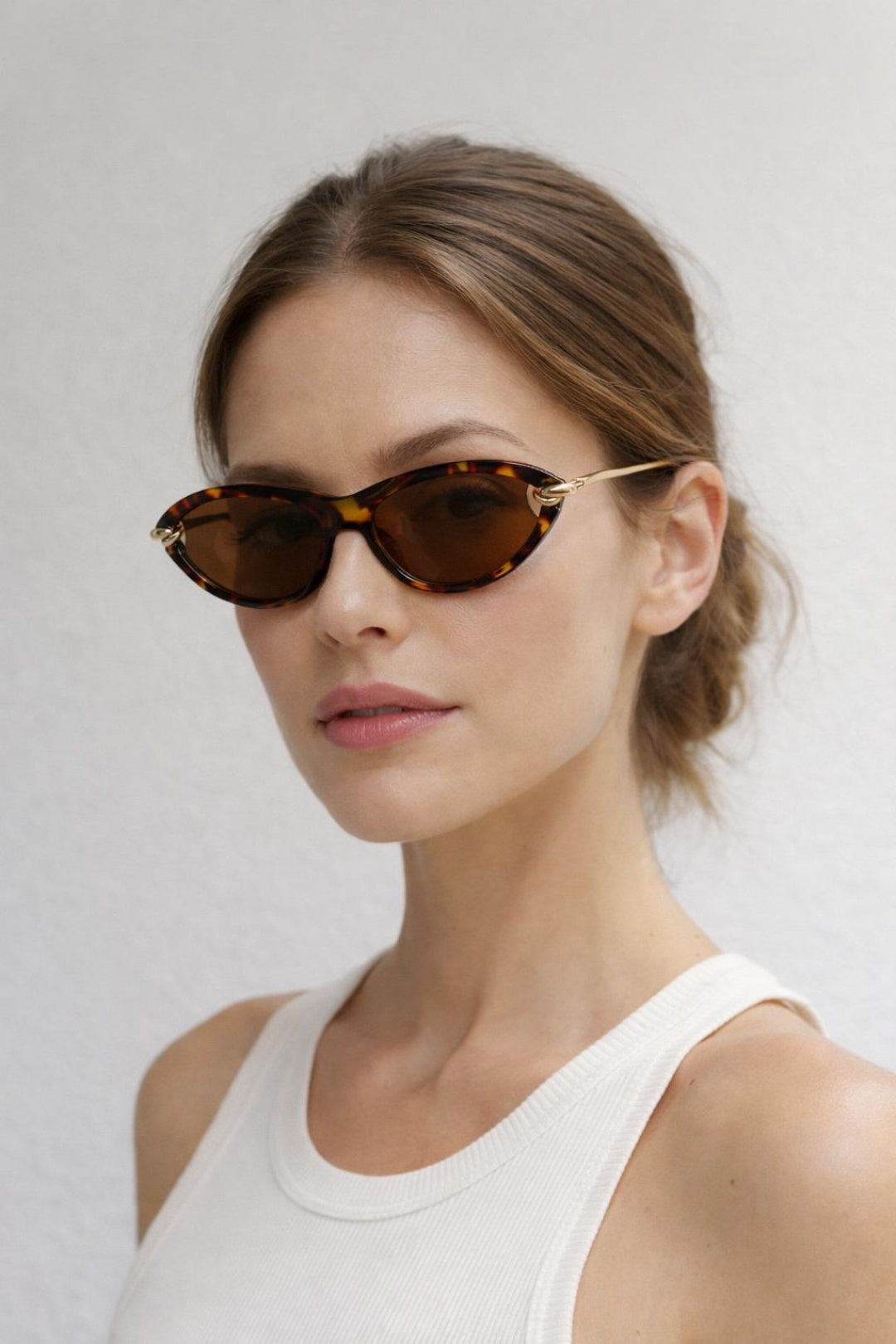 Bold Oval Angular Sunglasses in Tortoiseshell