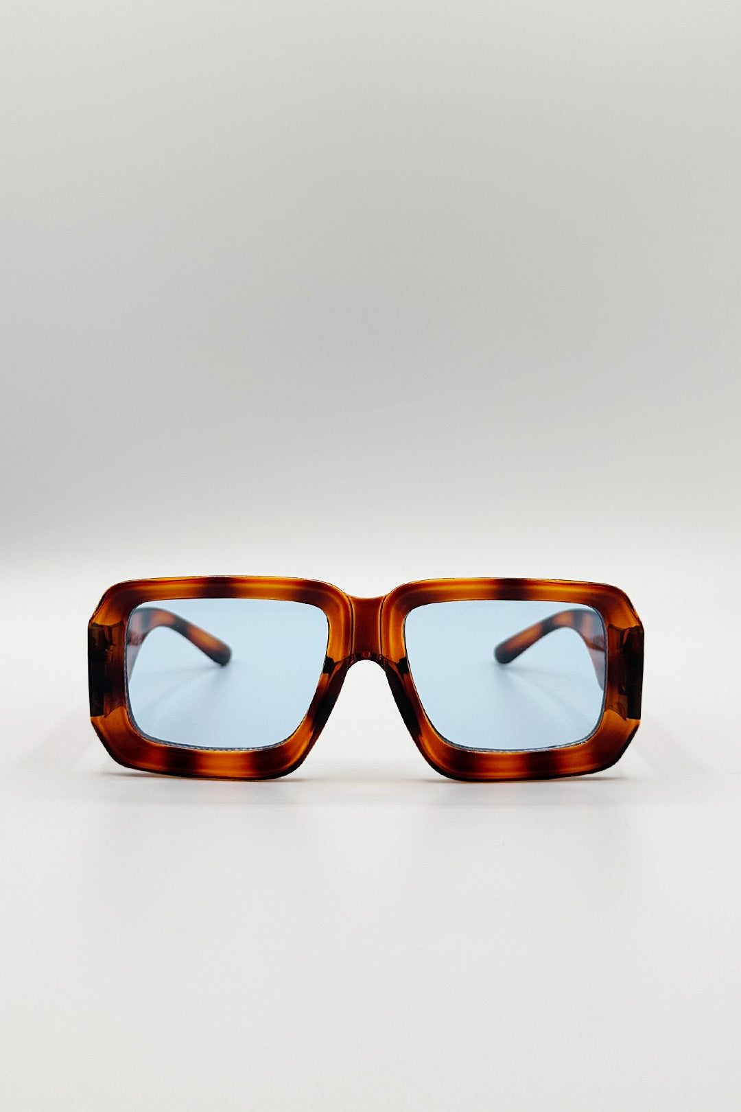 Oversized Square Frame Sunglasses In Brown Stripe