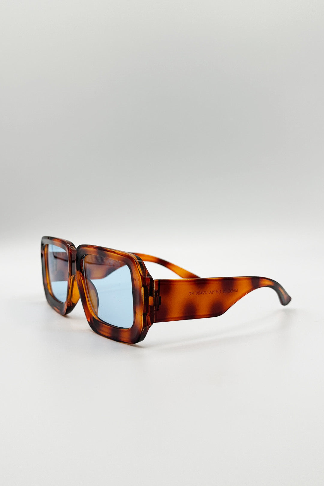 Oversized Square Frame Sunglasses In Brown Stripe