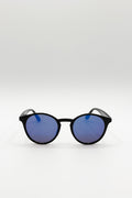 Classic Preppy Plastic Frame Sunglasses with Blue Lense