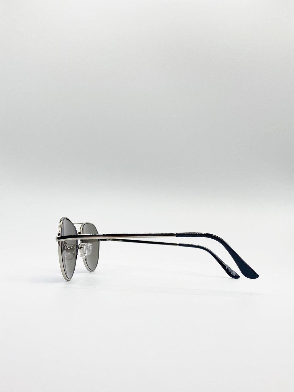 Metal Frame Aviator Sunglasses In Gold Blue Mirror