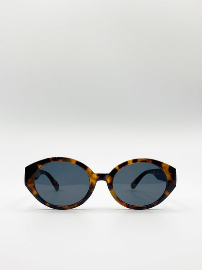 Retro Plastic Oval Frame Sunglasses