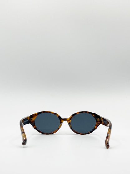 Retro Plastic Oval Frame Sunglasses