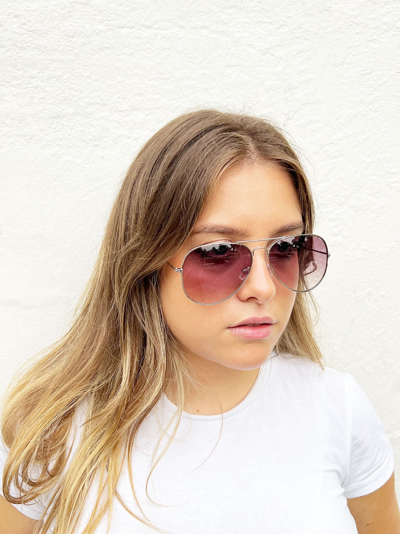 Classic Aviator Sunglasses In Silver