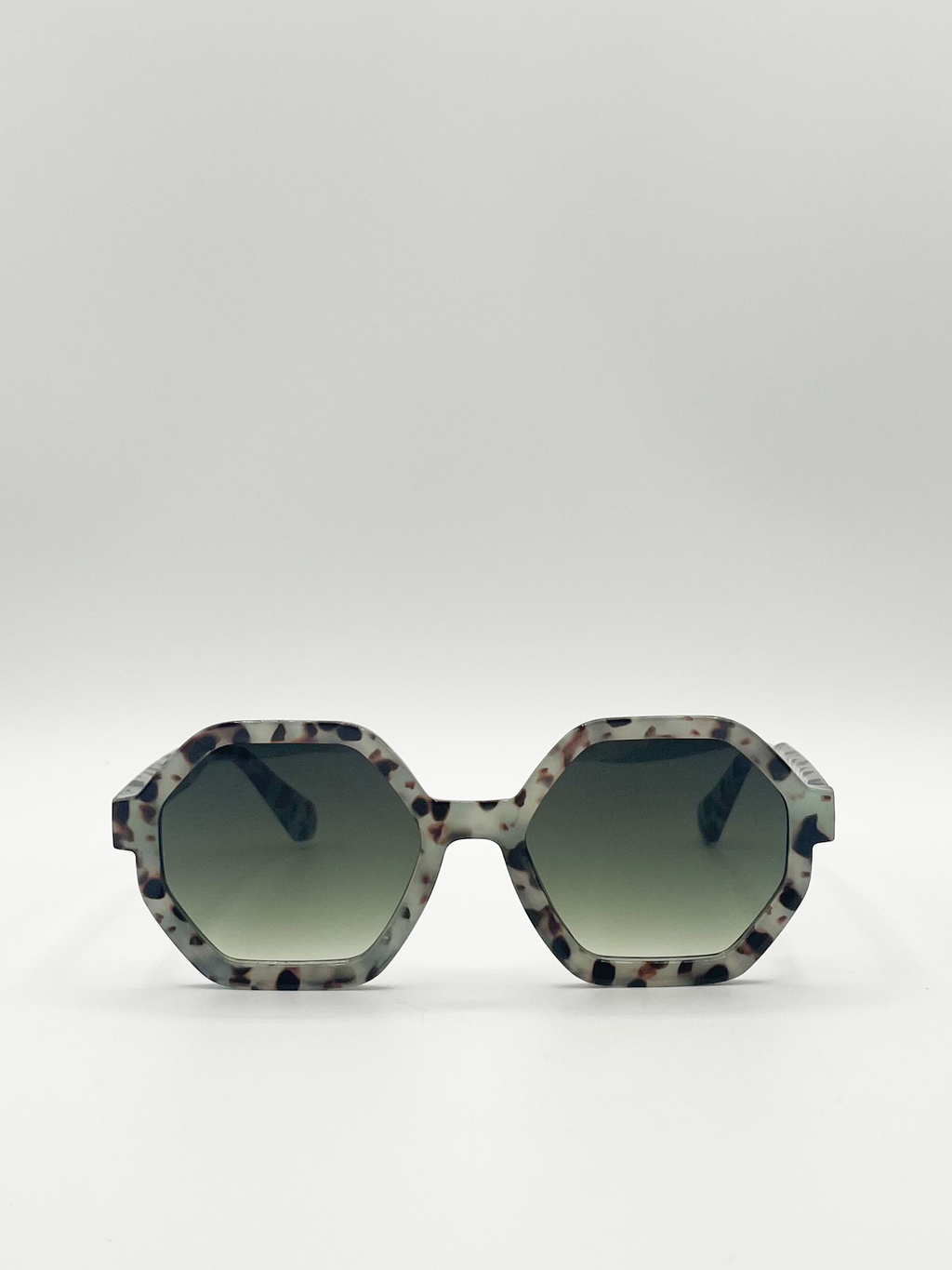 Pale grey tortoiseshell Shape_Oversized hexagon Sunglasses
