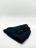 Black Knitted Beanie And Touchscreen Gloves Set