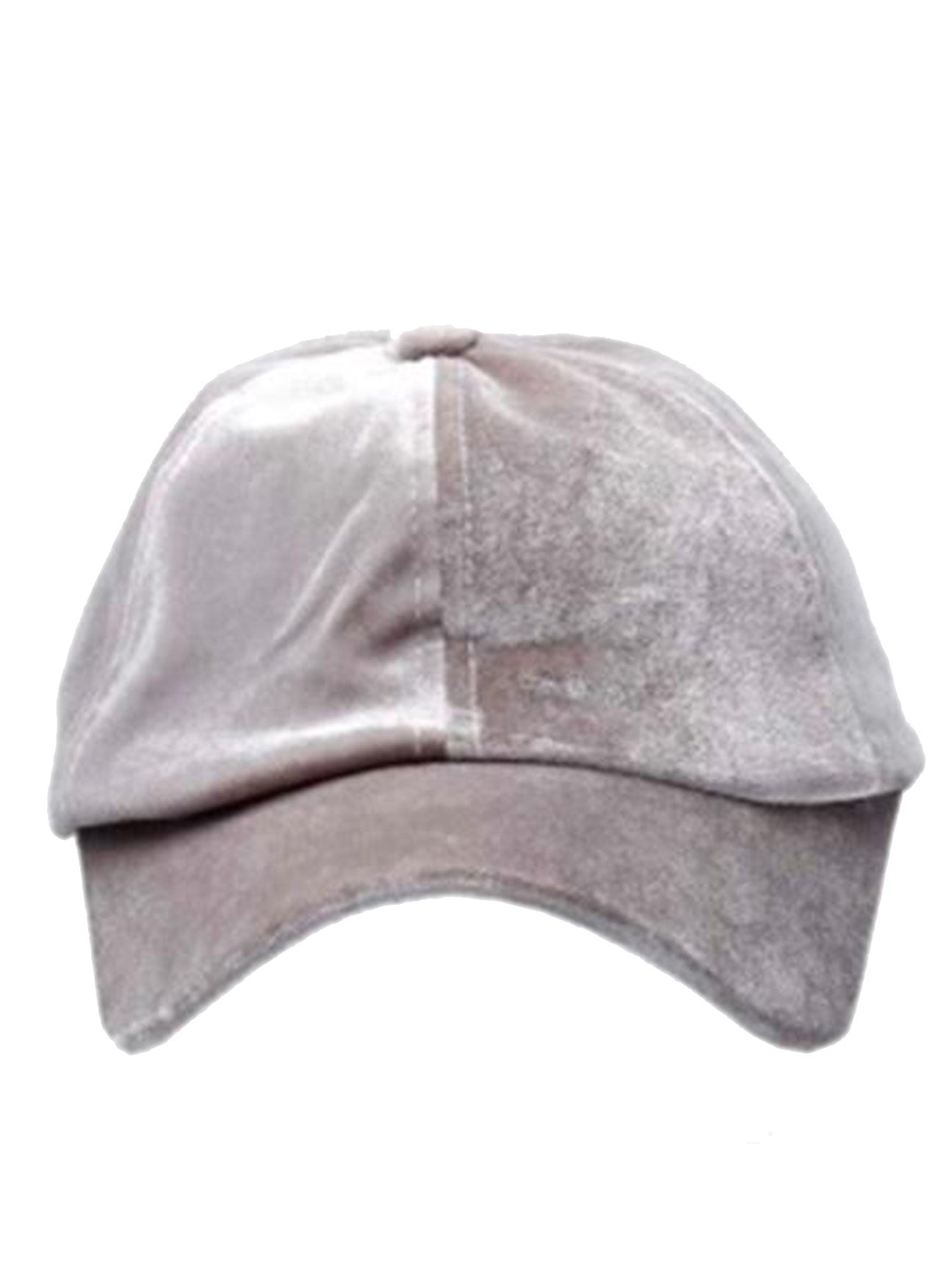Brushed Velvet  Grey Baseball Cap