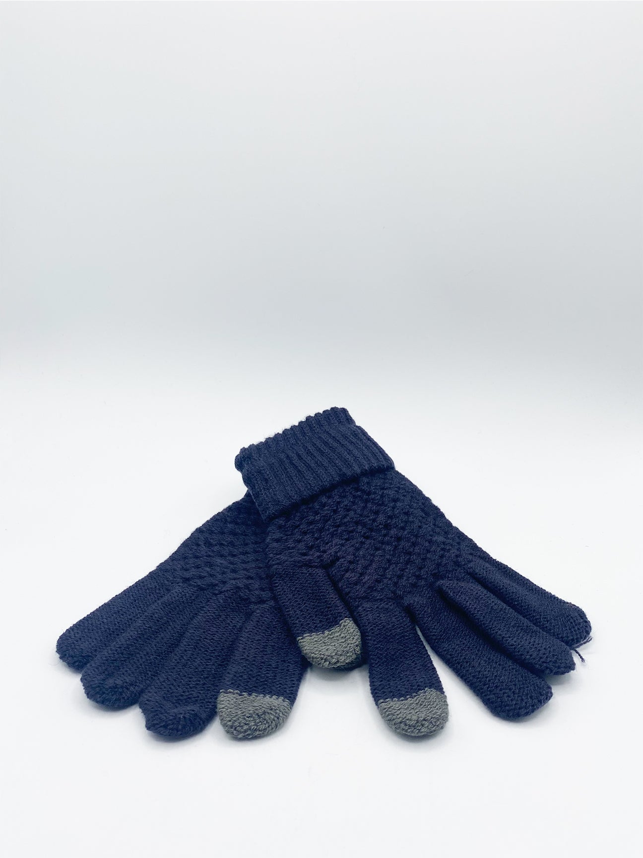 Touchscreen Knitted Gloves in Navy