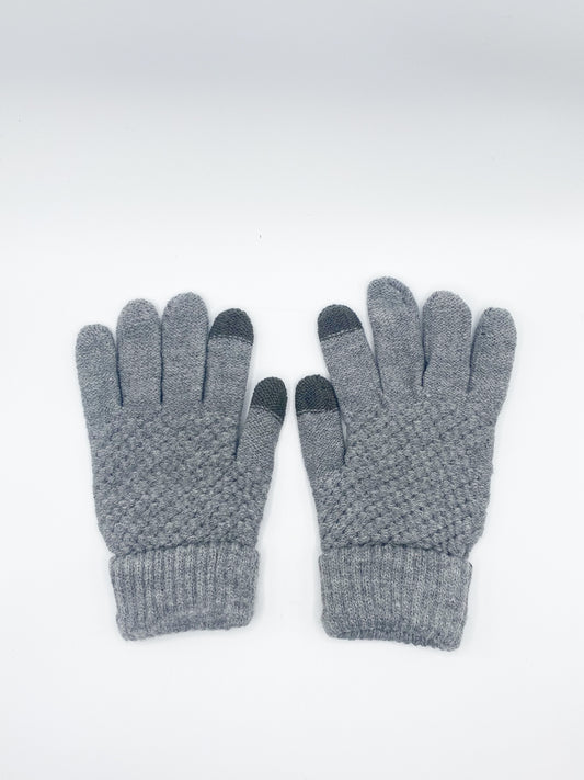 Touchscreen Knitted Gloves in Grey