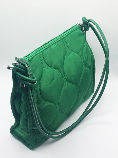 Nylon Quilted Holdall in Green