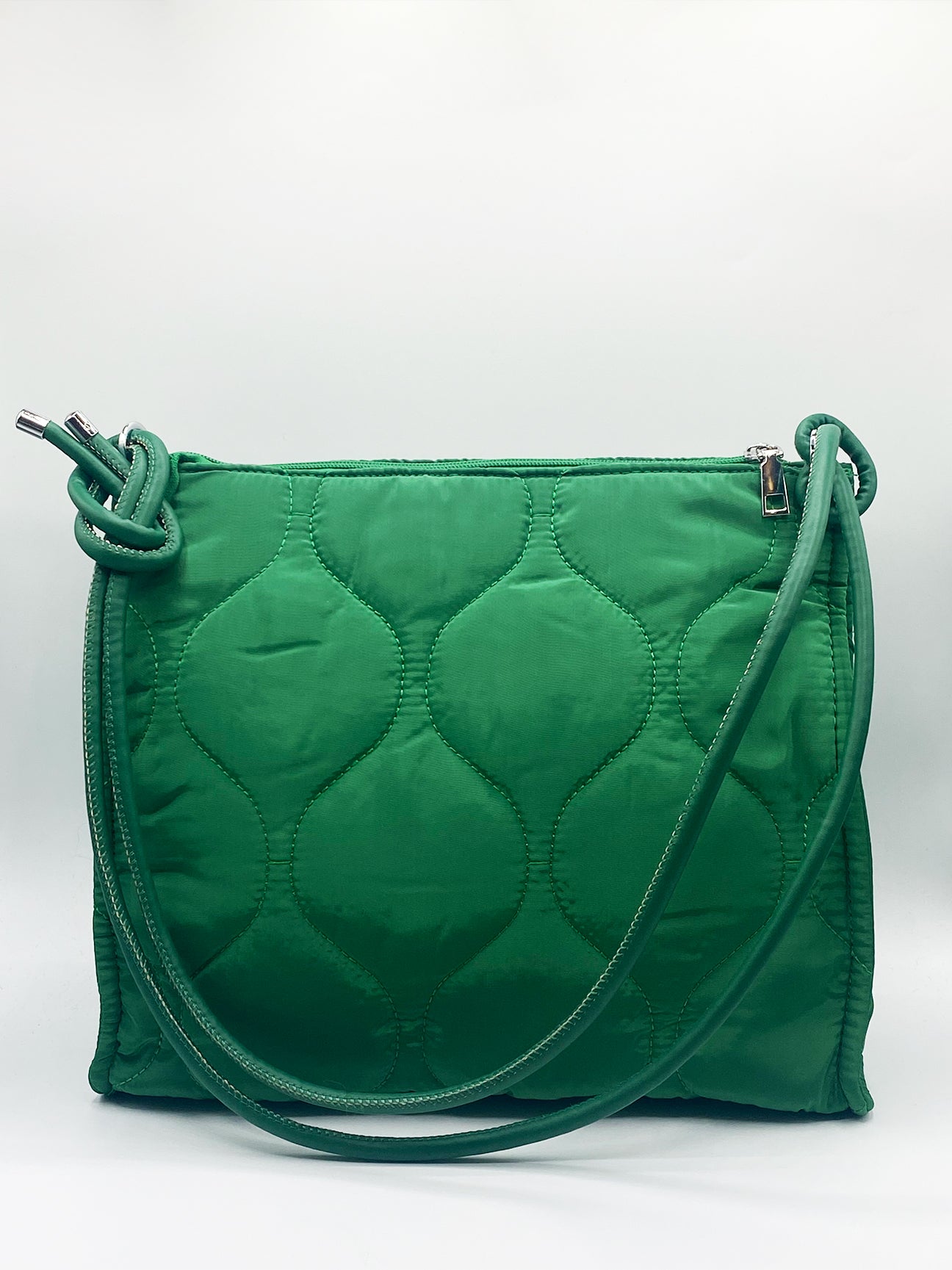 Nylon Quilted Holdall in Green