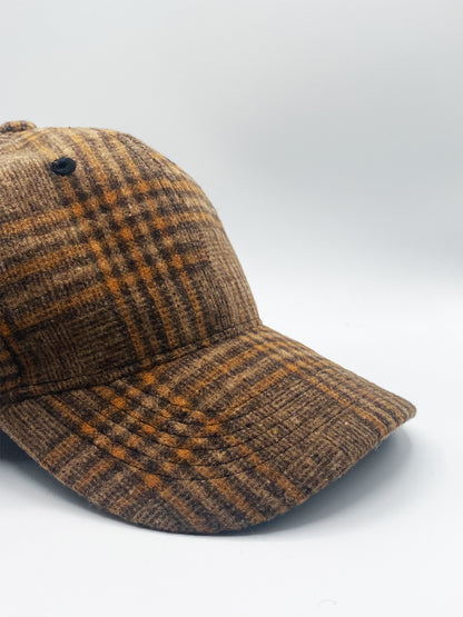 Beige Check Baseball Cap