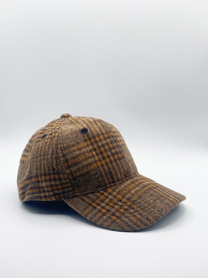 Beige Check Baseball Cap