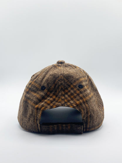 Beige Check Baseball Cap