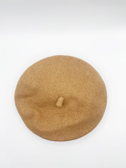 Plain Beret in Beige