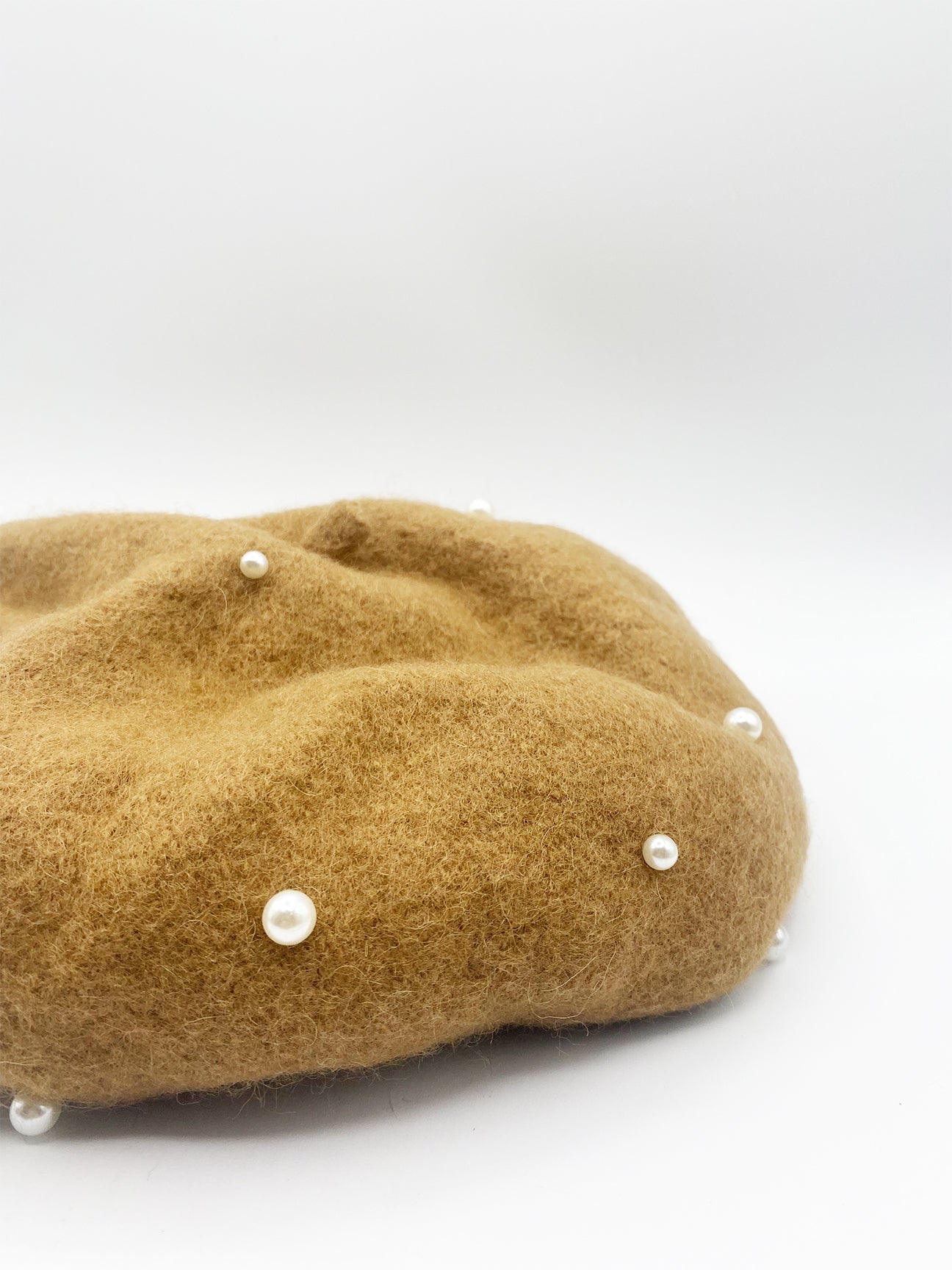 Faux Pearl Burned Orange Beret