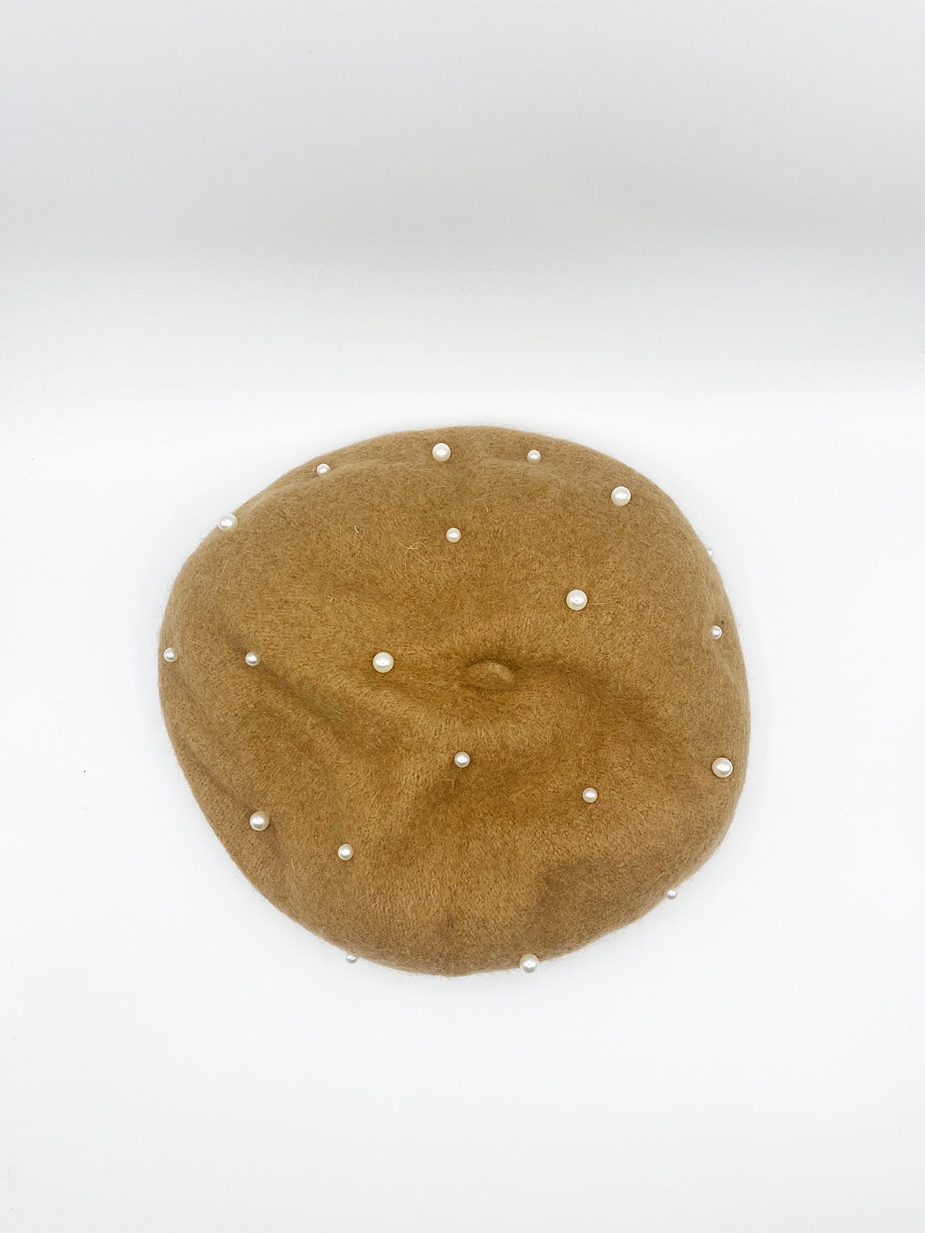 Faux Pearl Burned Orange Beret