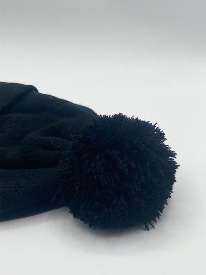 Pom Pom Beanie in Black