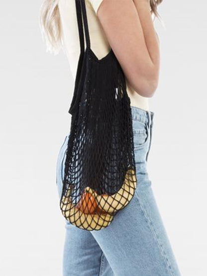 Black Mesh Shopper Bag