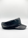 PU Leather Baker Boy In Black
