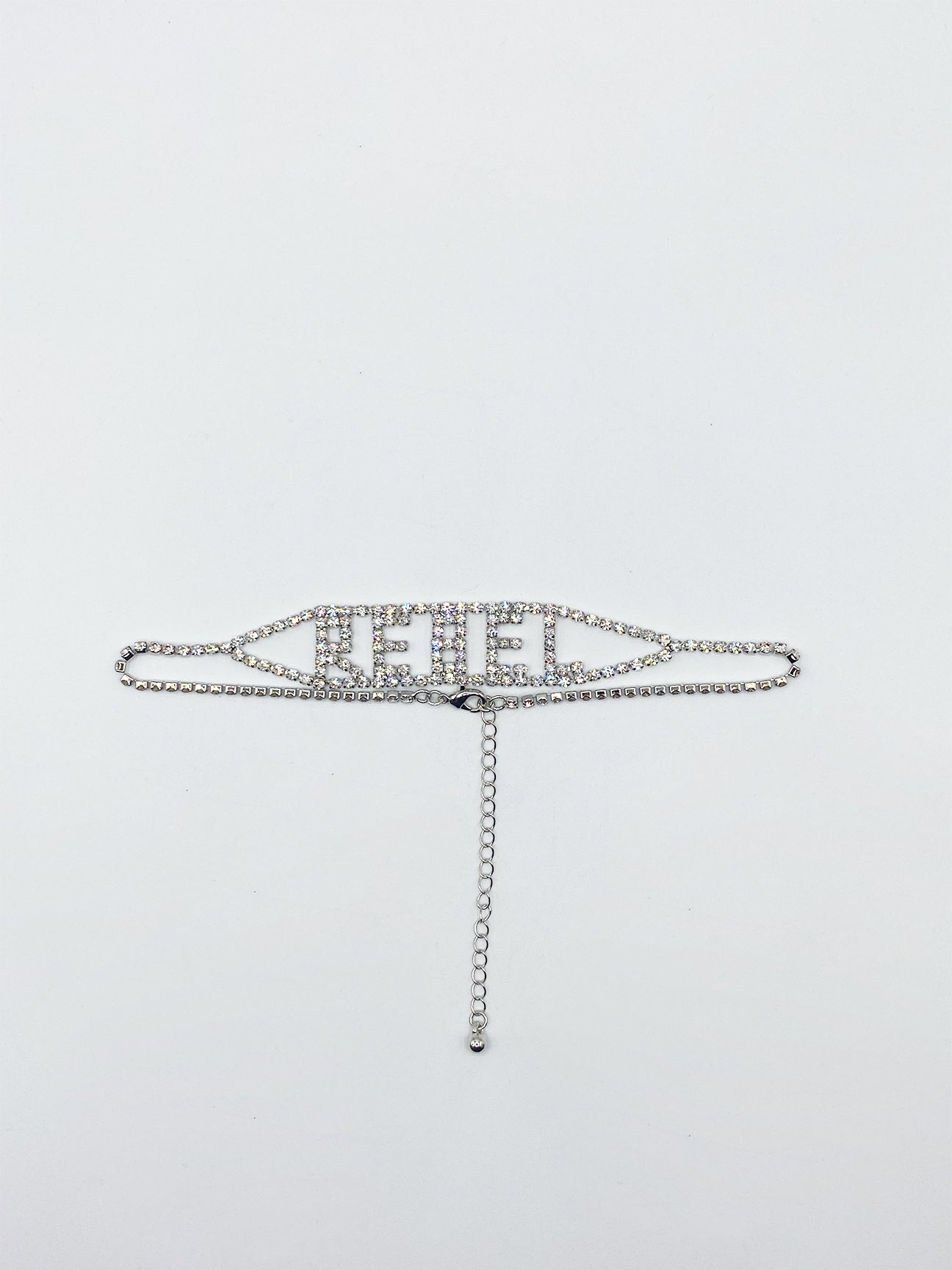 Silver Rhinestone 'Rebel'' Diamonte Choker