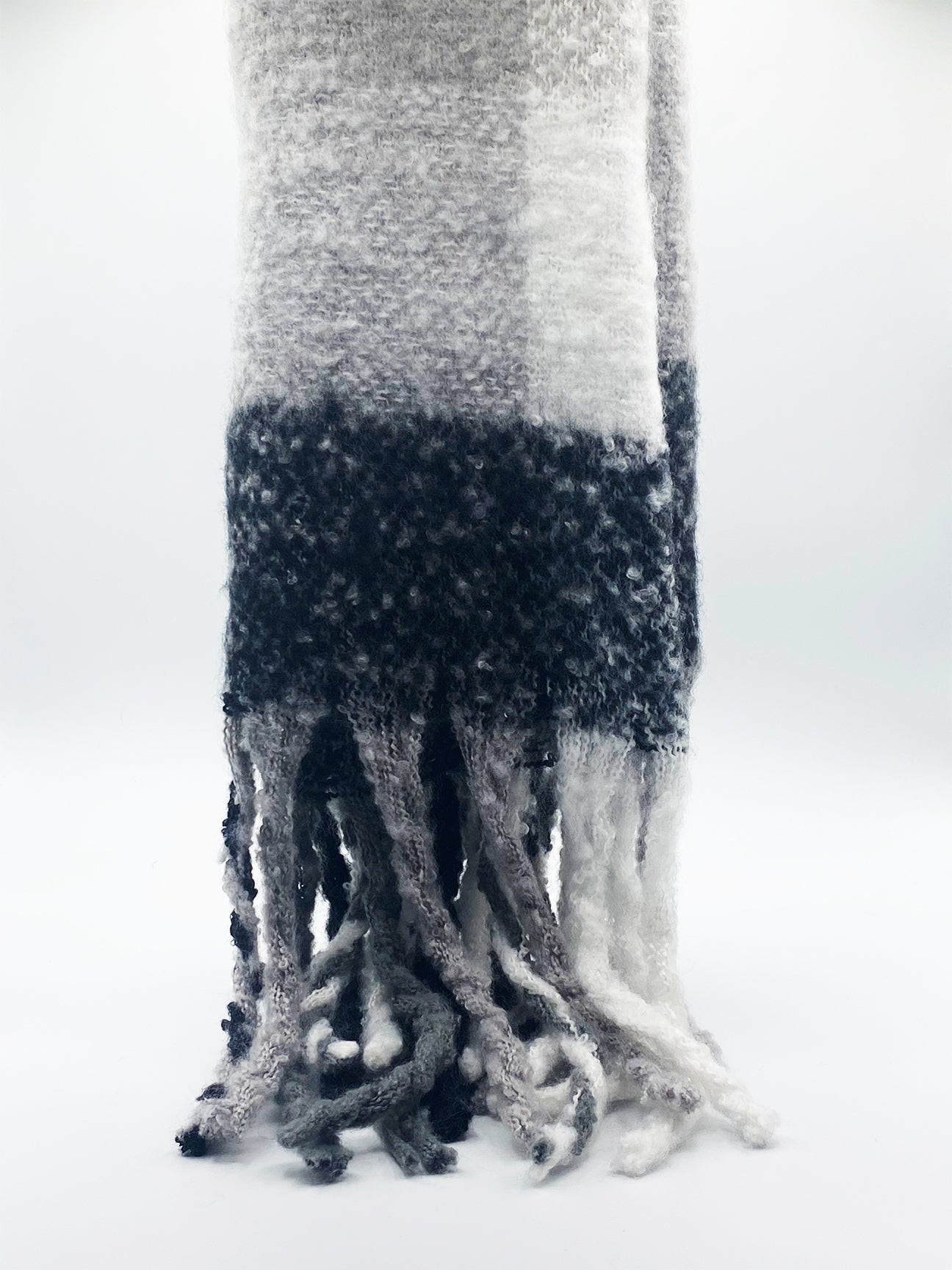Check Blanket Scarf in Black and White