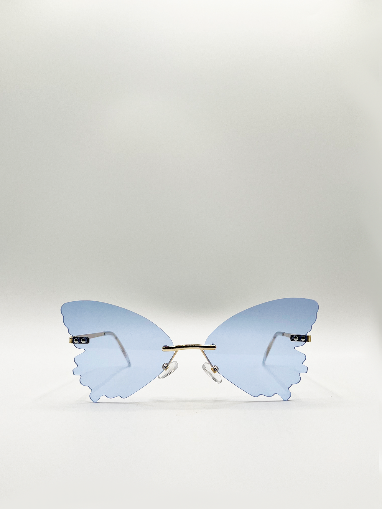 Frameless Blue Butterfly Sugnlasses with Metal Arms