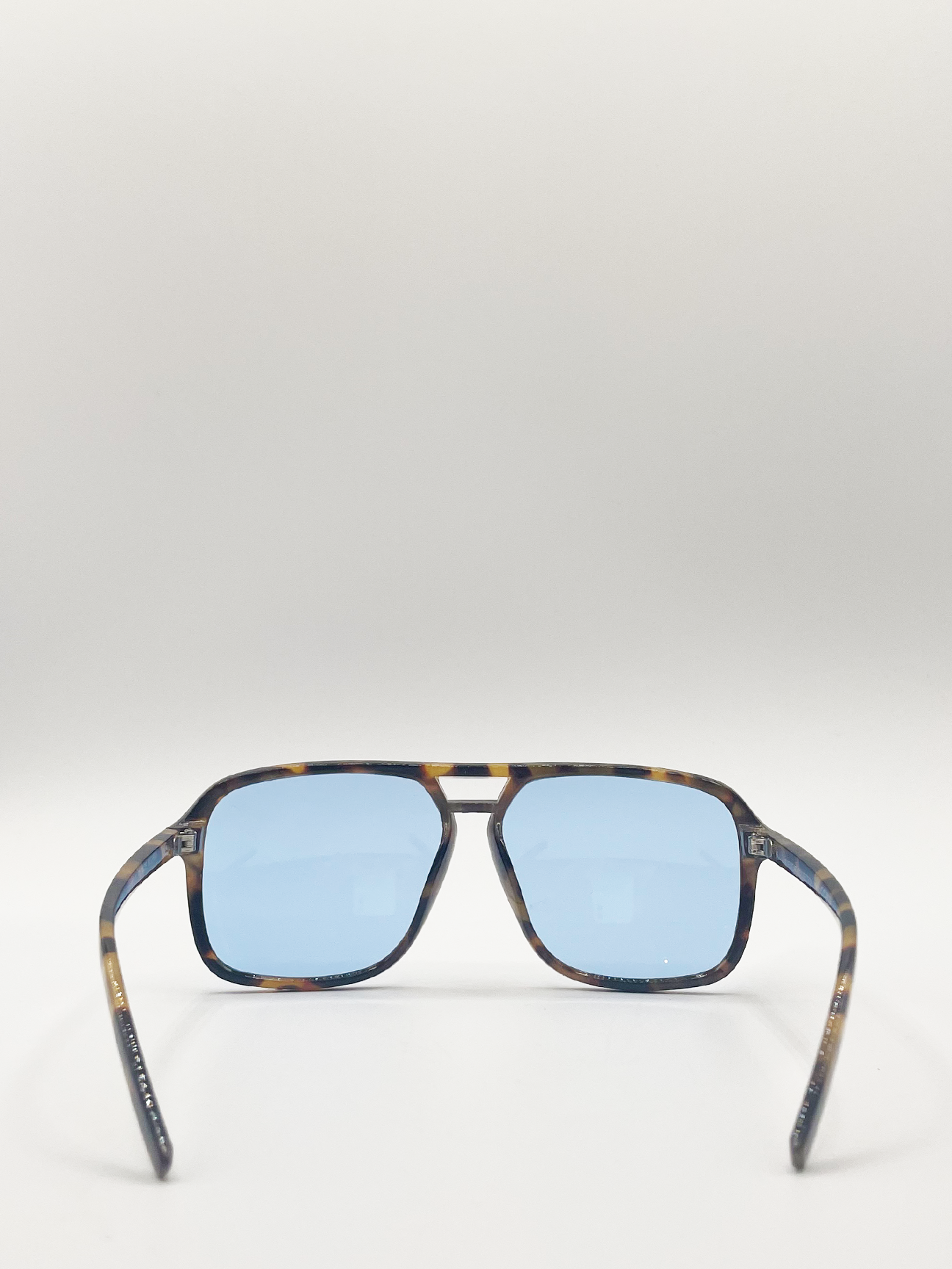 Tortoiseshell Navigator Sunglasses with Blue Lenses