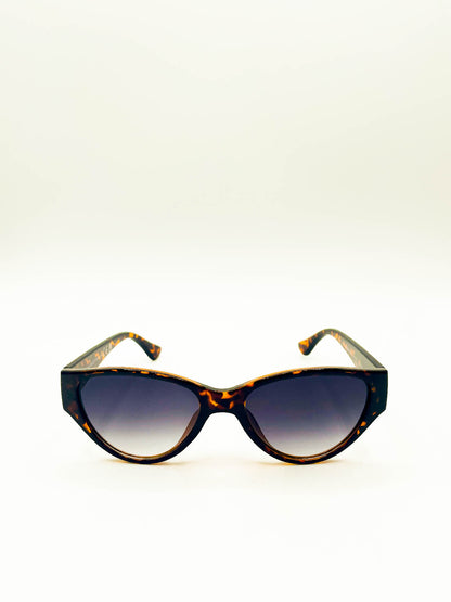 Tortoiseshell Cat Eye Sunglasses With Smoke Graded Lenses